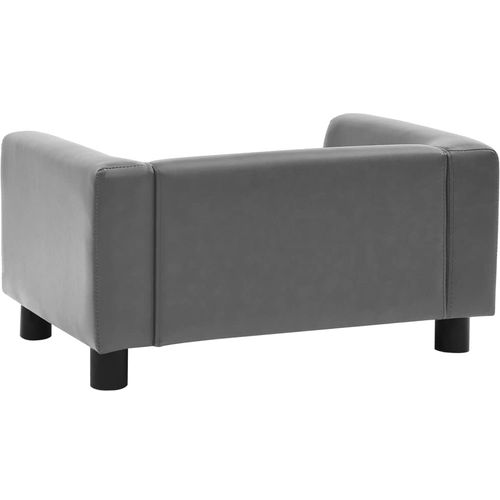 Sofa za pse siva 60 x 43 x 30 cm od pliša i umjetne kože slika 26