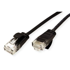 Secomp Roline UTP Data Center PatchCord Cat6A, Slim, LSOH, crni 0.3m