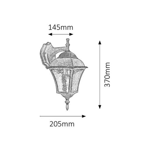 Rabalux Toscana spoljna zidna lampa 60W staro srebro IP43 Spoljna rasveta slika 2