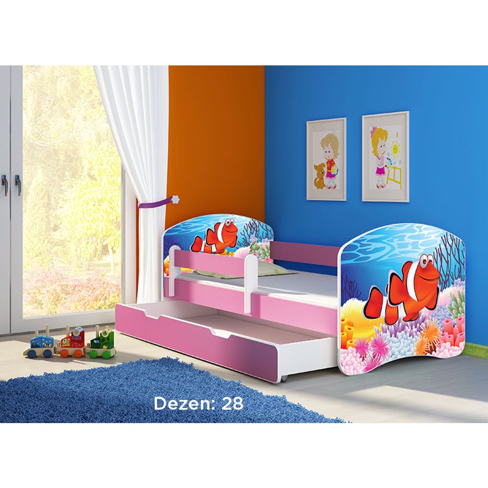 ACMA Dječiji krevet Acma II sa ladicom Pink - 180x80cm - Dezen 28 slika 2