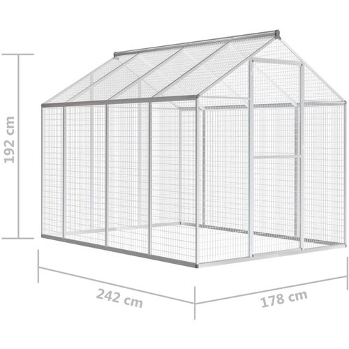 Vanjski Kavez za Ptice Aluminijum 178x242x192 cm slika 36