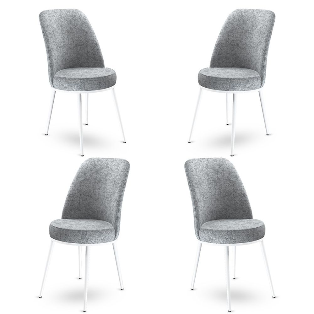Set Stolica Dexa - Siva, Bijelo Siva (4 Komada) slika 1