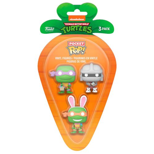 Carrot Pocket POP Blister: 3 Figurice Ninja Kornjače - Donatello, Shredder, Michelangelo slika 1