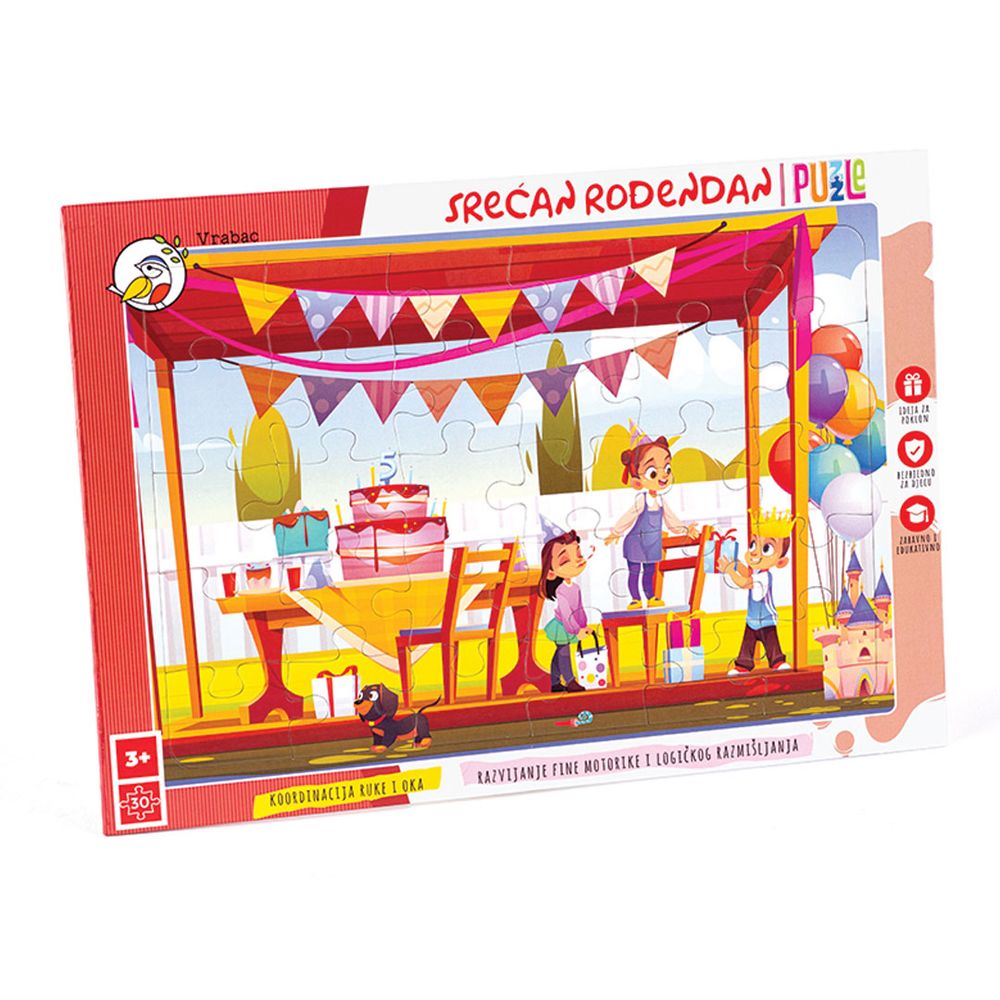 Vrabac Puzzle Fun 30, Srećan rođendan slika 1