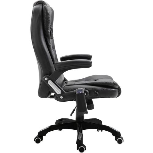 Masažna uredska stolica od umjetne kože crna slika 33