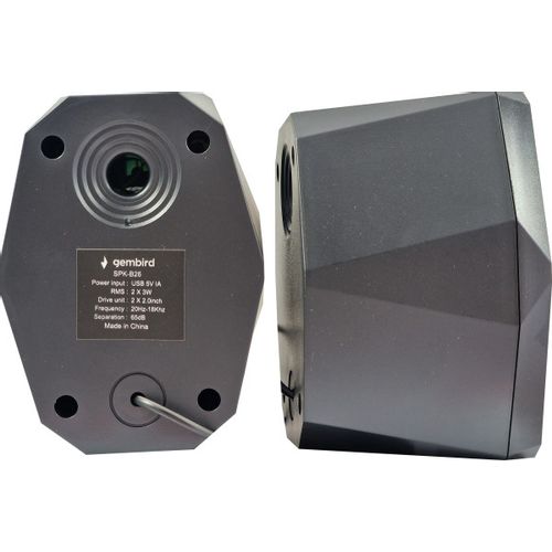 SPK-B26 * Gembird Stereo zvucnici black LED, 2.0 inch, 6W RMS (2x3W) USB pwr, volume control, 3,5mm slika 2