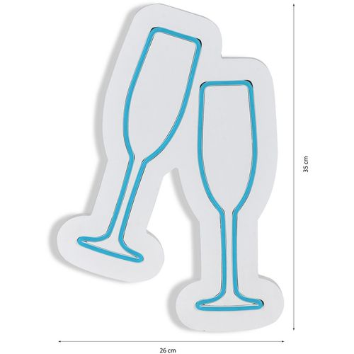 Wallity Ukrasna plastična LED rasvjeta, Champagne Glasses - Blue slika 18