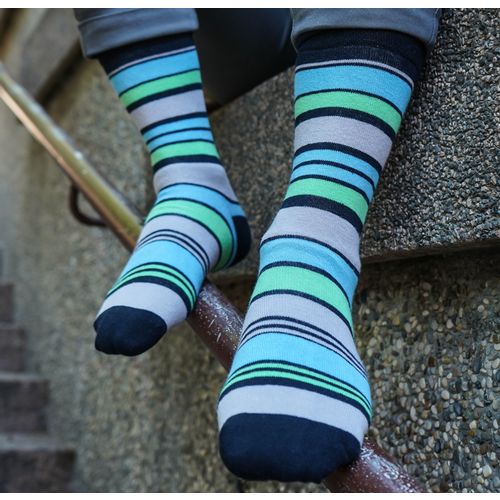 Chili čarape - Pruge plavo & zeleno slika 1