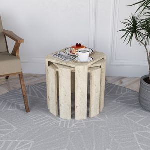 Nesting Table Azra - Set od 3 komada u boji Travertine