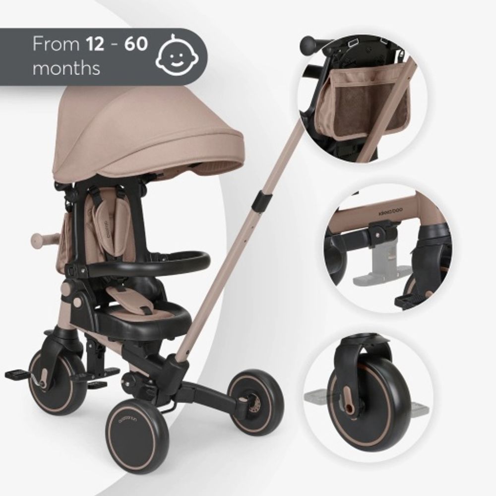 Kikka Boo Sklopivi tricikl 8U1 Aluma, Beige slika 13