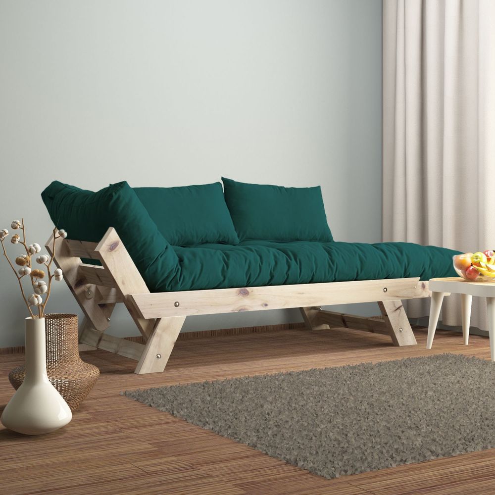 Dvosjed sofa CPT8110-210 - boje: Prirodna, Petrol Zelena i Vrtna slika 2