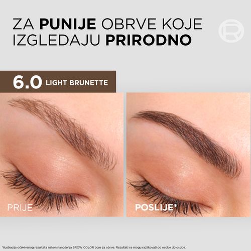 L'Oreal Paris Brow Color polutrajna boja za obrve 6.0 Light Brunette​ slika 4