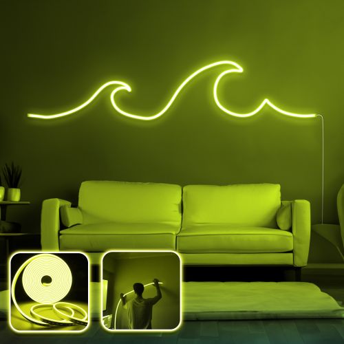 Opviq Dekorativna zidna led rasvjeta Wave - Large - Yellow slika 1