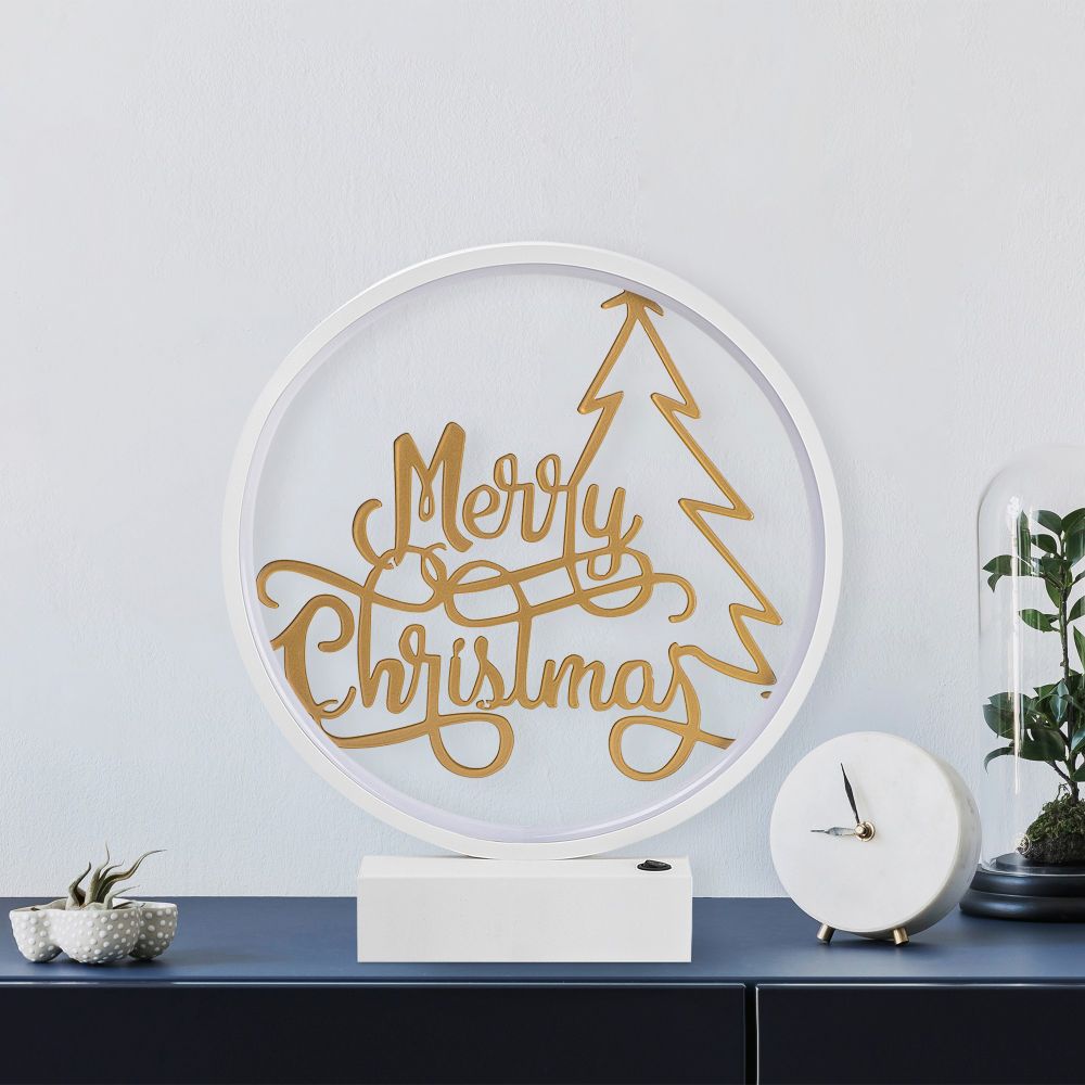 XMAS10 Bijela Zlatna Stolna Lampa slika 2