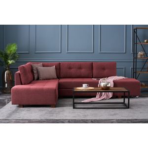 Atelier Del Sofa Manama Corner Sofa Bed Left - Claret Red Claret Red Corner Sofa-Bed