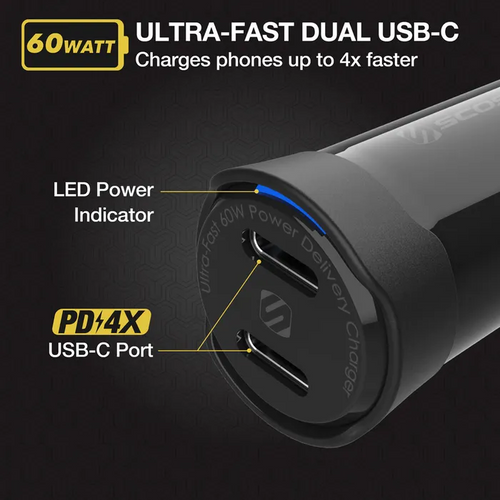 SCOSCHE, PowerVolt PD60, auto punjač, dual port 60W USB-C, PPS slika 4