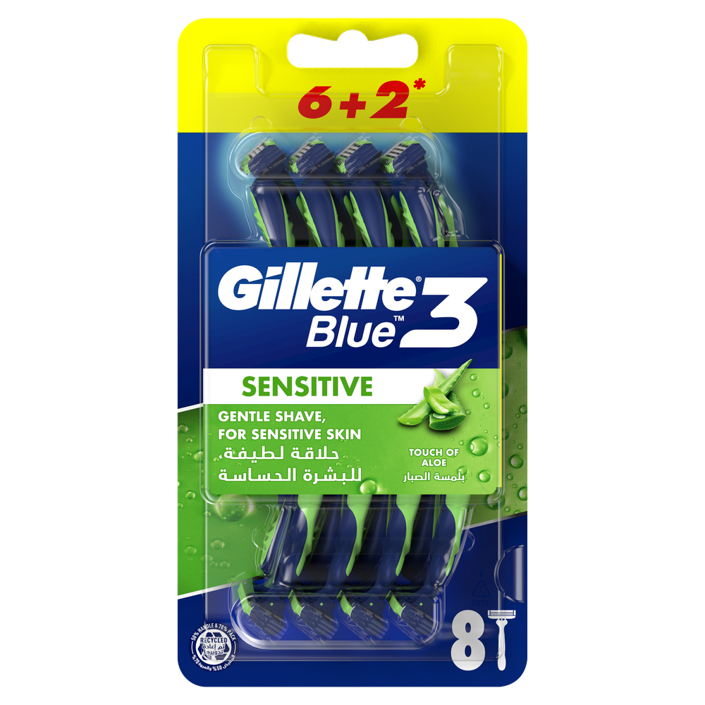 Gillette jednokratni brijači Blue3 Sensitive 6+2 kom slika 1