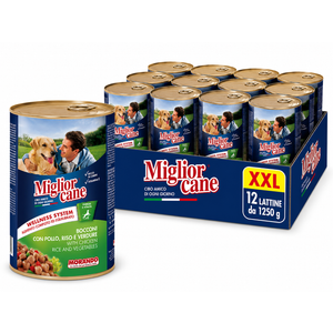 Miglior hrana za pse u limenci, Piletina i riža i povrće, 12x1250 g, XXL