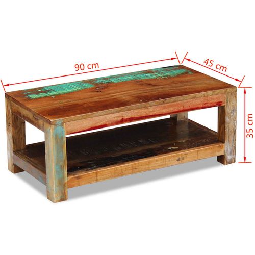 Stolić za kavu od masivnog obnovljenog drva 90 x 45 x 35 cm slika 36