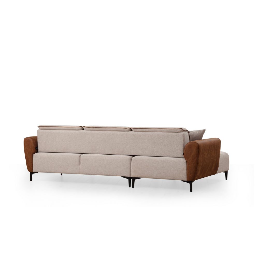 Ugaona Sofa na Razvlačenje Aren Left - Bež Cimet slika 9