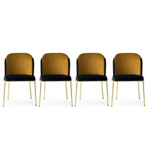 Hanah Home Dore - 106 V4 Black
Gold Chair Set (4 Pieces)