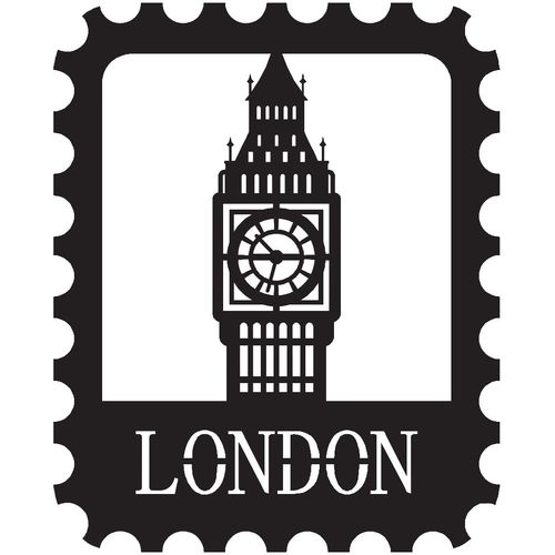 London Stamp Black Decorative Metal Wall Accessory slika 3