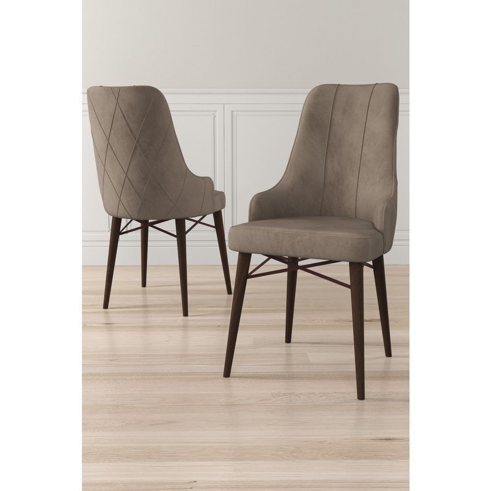 Neta - Cappuccino, Smeđi Set Stolica (4 Komada) slika 1