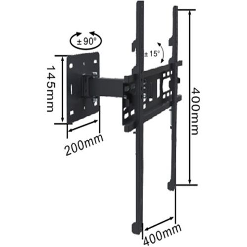 Alpha 32-55 Short Nosač za TV/nagib-15 do+15/rot.180/VESA 400X400/40kg/11-22cm od zida  slika 2