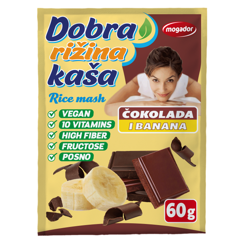 Dobra rižina kaša čokolada-banana 60g slika 1