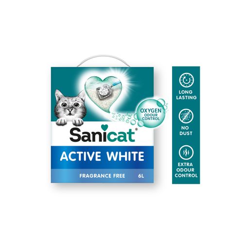 Sanicat Pijesak za mačke Active White, grudajući, bez mirisa, 10 L slika 2