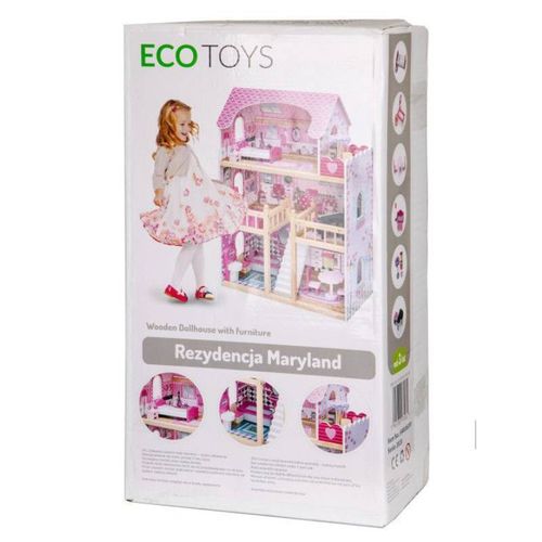 Eco Toys Drvena Kućica Za Lutke, Led Nameštaj slika 6