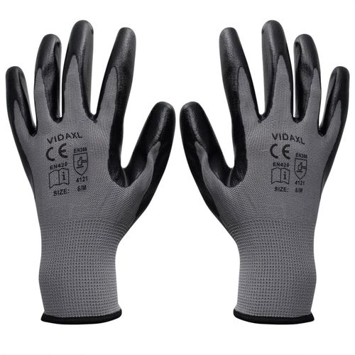 Radne rukavice Nitril 24 Para sivo-crne Veličina 10 / XL slika 20