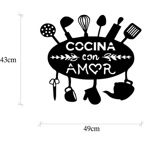 Wallity Metalna zidna dekoracija, Cocina Con Amor slika 6
