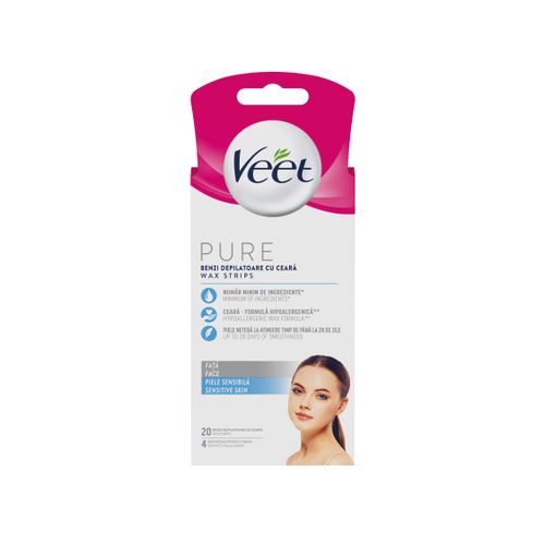 Veet Pure listići s hladnim voskom za lice 20 kom slika 1