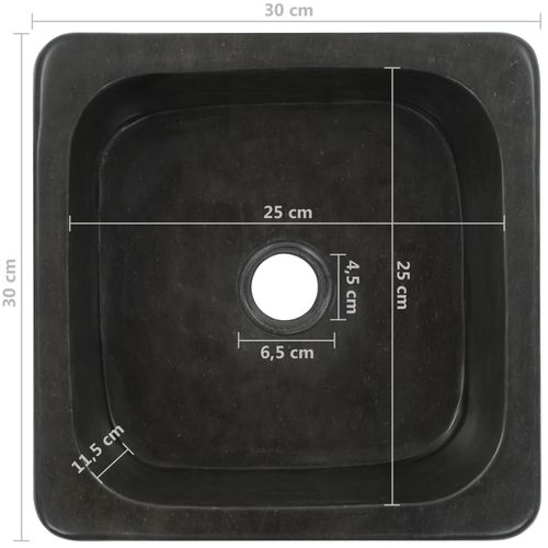 Umivaonik od riječnog kamena 30 x 30 x 15 cm crni slika 28