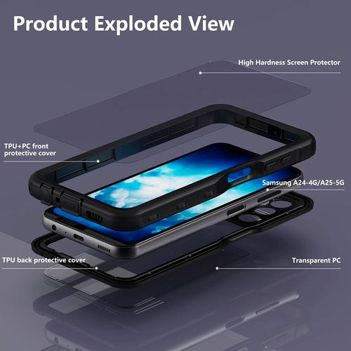 ShellBox – Vodootporna IP68 360° maska za Samsung Galaxy A25 5G – Crna slika 3