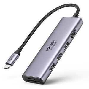 USB HUB UGREEN, USB-C na 3x USB 3.0 A, HDMI 4K@60Hz, SD/TF