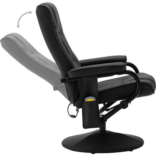 Masažna fotelja s osloncem za noge od umjetne kože crna slika 5