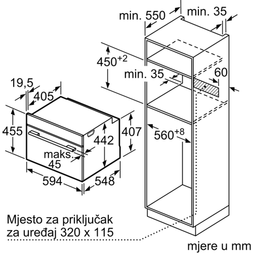 Bosch ugradbena pećnica s funkcijom pare 60x45 cm CSG656BS2 slika 10