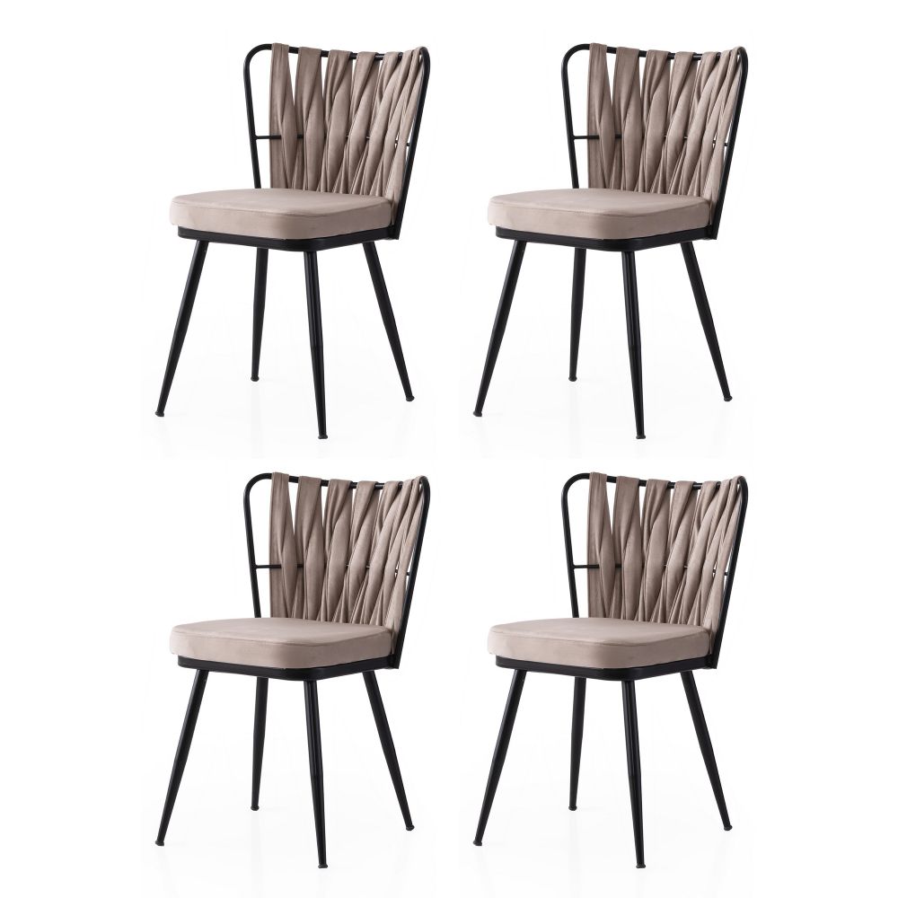 Kuşaklı - 222 V4 Crni Set Stolica (4 Komada) slika 1
