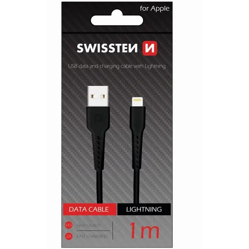 Swissten kabl USB/Lightning 1,0m crna slika 2