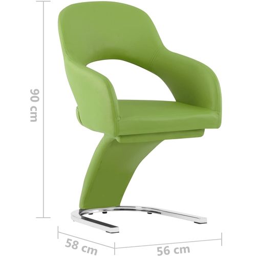 Blagovaonske stolice od umjetne kože 4 kom zelene slika 27