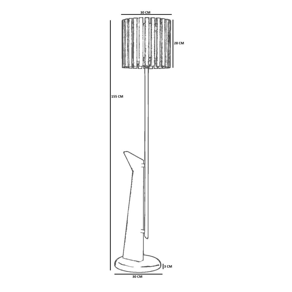 Opviq Podna lampa 722, orah, crna slika 4