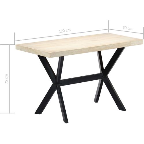Blagovaonski stol bijeli 120x60x75 cm od masivnog drva manga slika 25