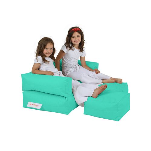 Atelier Del Sofa Vreća za sjedenje, Kids Double Seat Pouf - Turquoise slika 1