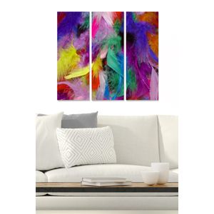 MDF1128204 Multicolor Decorative MDF Painting (3 Pieces)