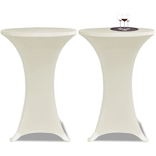 Navlaka za stol za stajanje Ø 70 cm krem rastezljiva 4 kom slika 22