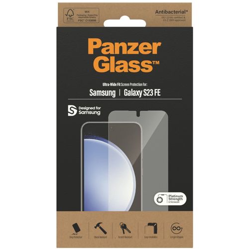 Panzerglass zaštitno staklo za Samsung Galaxy S23 FE ultra wide fit antibacterial slika 4