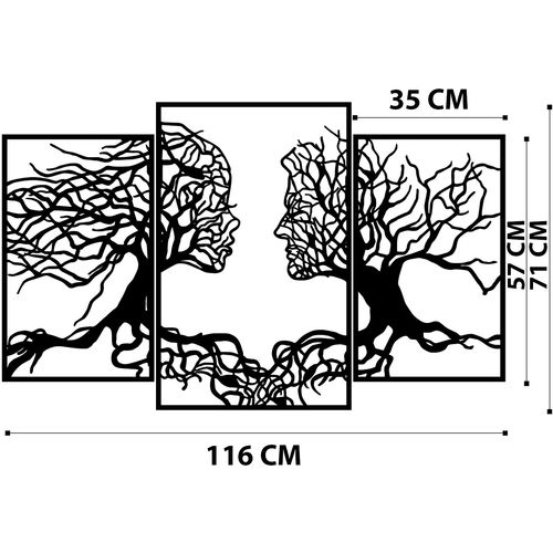 Love Tree Black Decorative Metal Wall Accessory slika 6