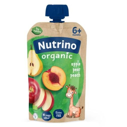 Nutrino  Organski pauč jabuka,kruška, breskva 6+ meseci, 100g slika 1